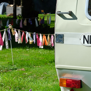 Caravan op 1 van onze velden