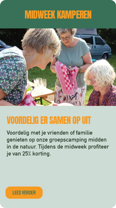 Midweek kamperen met korting bij camping de Abbert in Dronten