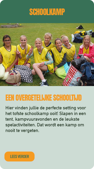 Schoolkamp bij camping de Abbert in Dronten, Flevoland